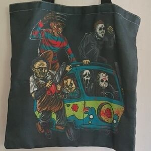 Horror Icons Black Graphic Tote Bag